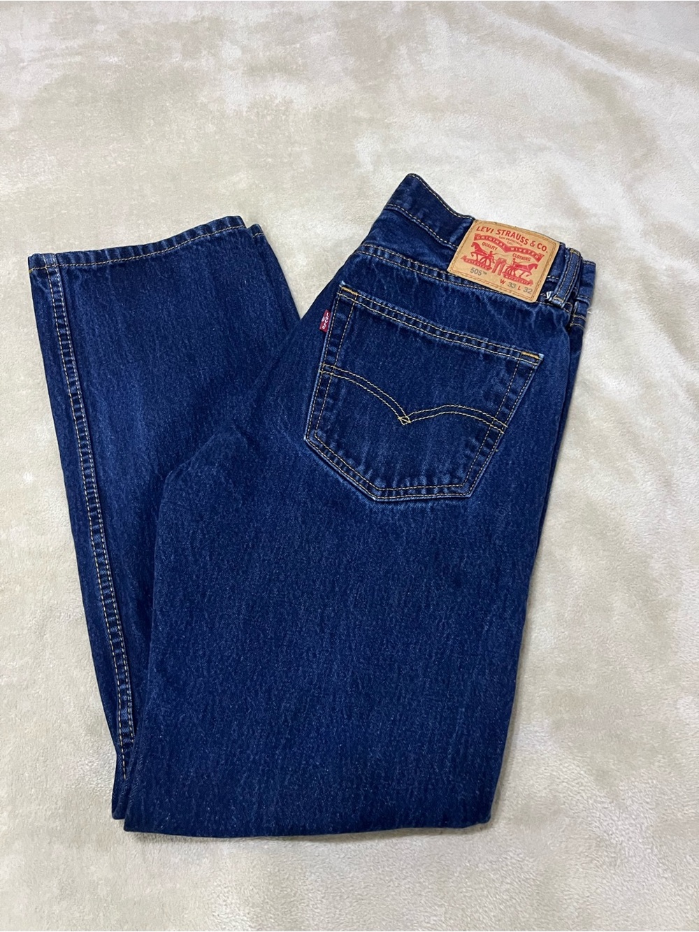 Levi's Men's Straight Dark Indigo Jeans 33 x 32